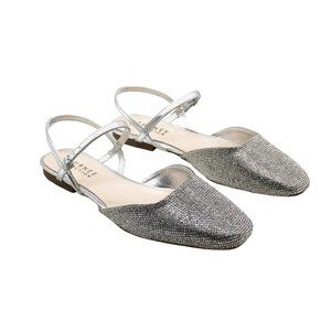 Journee Collection Silver Sparkle Slingback Flats